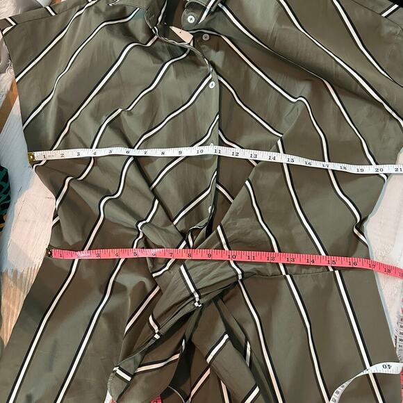 Sara Roka Draetra Striped Poplin Midi Dress Striped Multi Size US 10 IT 46 - Picture 10 of 13